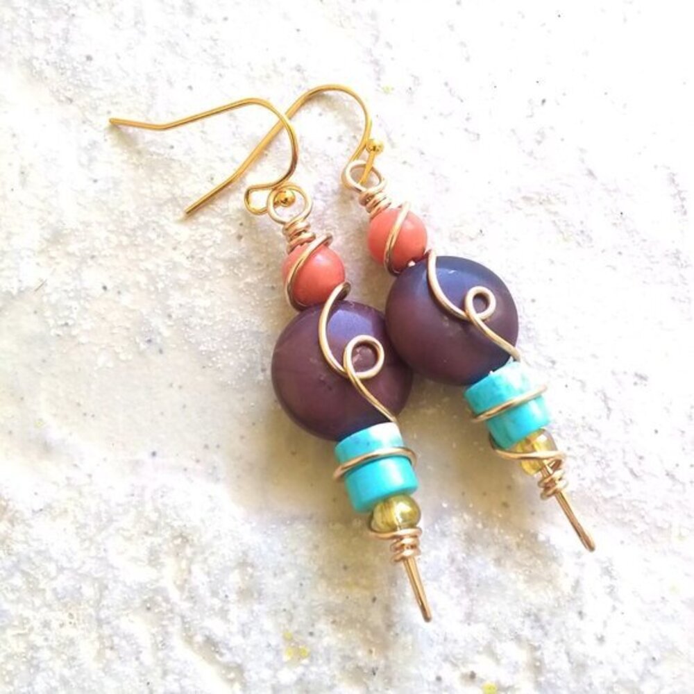 2/$25!!! Uniquely HandCrafted Scepter Dangle Earrings ~ Boho Festival Colorful